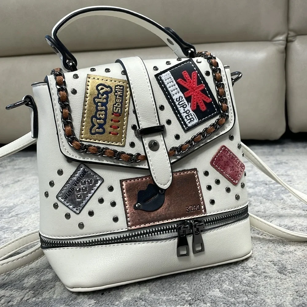 Tokyo Japan Boutique Fashion Backpack Convertible Shoulder Bag Sling Patches